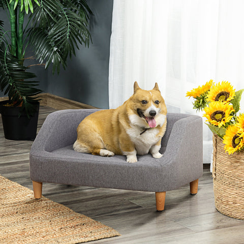 Rootz Pet Sofa - Scandinavian Bed - Dog Couch - Soft Upholstery - Eucalyptus Wood - 75cm x 55cm x 39cm