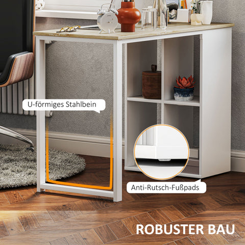 Rootz Compact Computer Desk - Small Office Desk - Modern Workspace Table - Storage Compartments - 100 x 54 x 75 cm