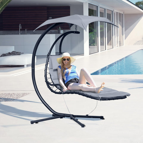 Rootz Hanging Lounger Schwingliege - Hollywood Swing - Garden Lounger - Ergonomic Comfort - 190cm x 115cm x 190cm