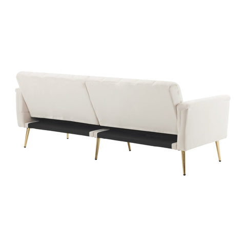 Rootz 3-in-1 Folding Sofa - Convertible Couch - Versatile Sofa Bed - Velvet Fabric - 184cm x 79cm x 71cm