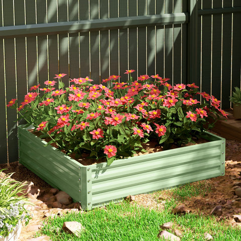 Rootz Garden Bed - Planting Box - Raised Planter - Long-Lasting Steel Housing - 120 x 120 x 30 cm