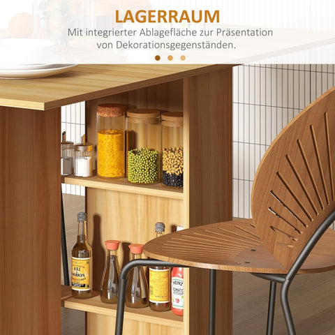 Rootz Folding Dining Table - Kitchen Table - Wooden Look - Space-saving - Portable - 140cm x 80cm x 74cm