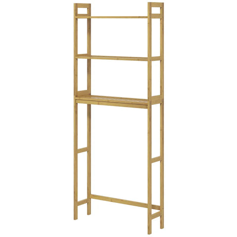 Rootz Bathroom Shelf - Toilet Shelf - 3 Shelves - Water Resistant - Bamboo - Natural - 68cm x 20cm x 165cm