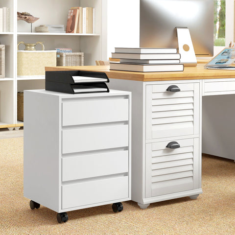 Rootz Office Cabinet - Office Shelf - Rolling Drawer Unit - Ample Storage - 46cm x 40cm x 65cm