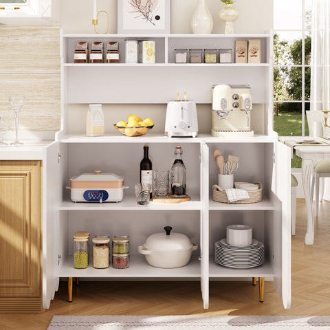 Rootz Modern Sideboard - Buffet Cabinet - Storage Console - Elegant Golden Legs - 120 x 40 x 150.8 cm