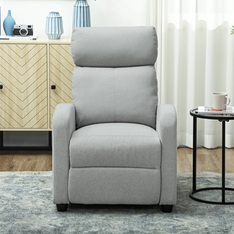 Rootz Relaxation Armchair - Recliner Chair - Lounge Seating - Adjustable Comfort - Linen Polyester - Grey - 69cm x 156.5cm x 101cm