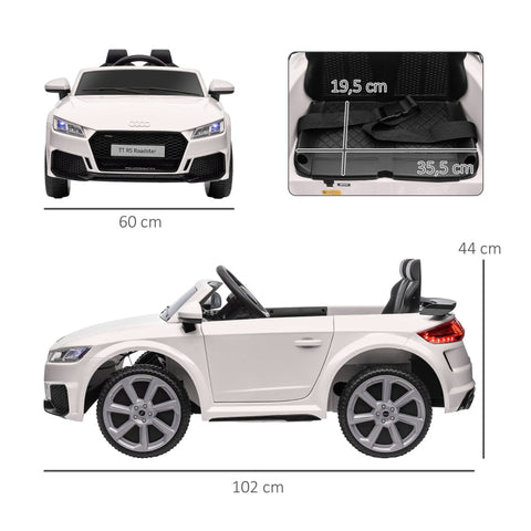 Rootz Kids Electric Sports Car - Ride-On Toy Car - Children's Vehicle - Realistic Design - MP3 Player - Remote Control - White - 102cm x 60cm x 44cm