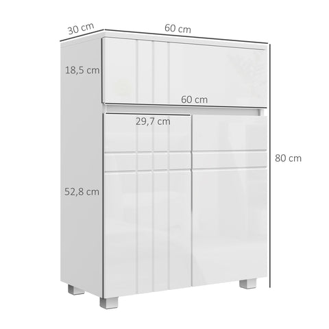 Rootz Bathroom Cabinet on Stand - Storage Unit - Organizer - Space-Saving - 60cm x 30cm x 80cm