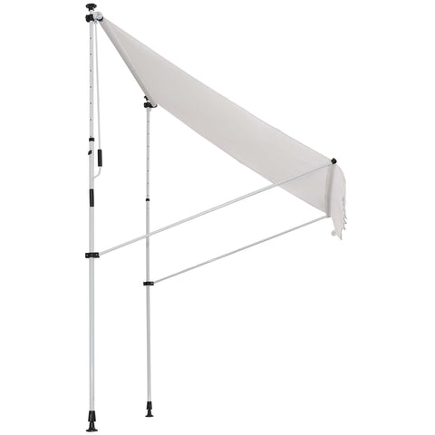 Rootz Manual Extendable Awning Blind - Retractable Awning - Balcony Sunshade - Easy Installation - 2L x 1.5W x 1.7-2.8H m