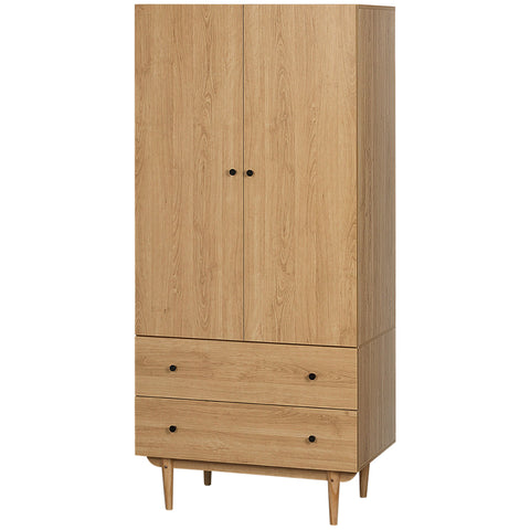 Rootz Wardrobe - Closet - Storage Cabinet - Modern Design - 80cm x 52cm x 180cm
