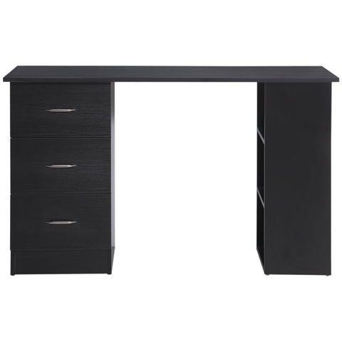 Rootz Computer Desk - Office Furniture - Workstation - 3 Drawers - Ergonomic Design - 120L x 49W x 72H cm - MDF Black