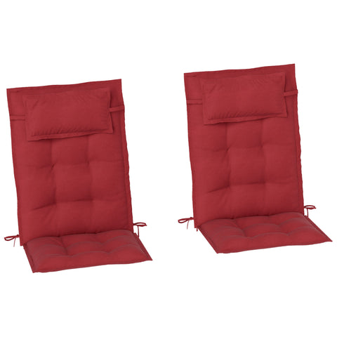 Rootz 2-Piece Sun Lounger Set - Upholstered Pad - Garden Cushion - Water-Repellent - Comfortable - 50x116x5 cm