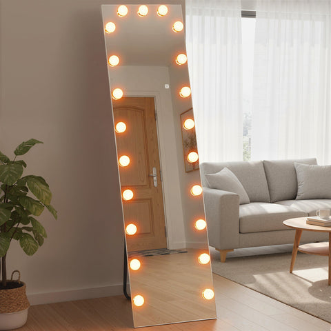 Rootz Full-Length Mirror 150x40cm - Standing Mirror - Dressing Mirror - RGB LED Lighting - Shatterproof & Modern - Touch Switch & Memory Function