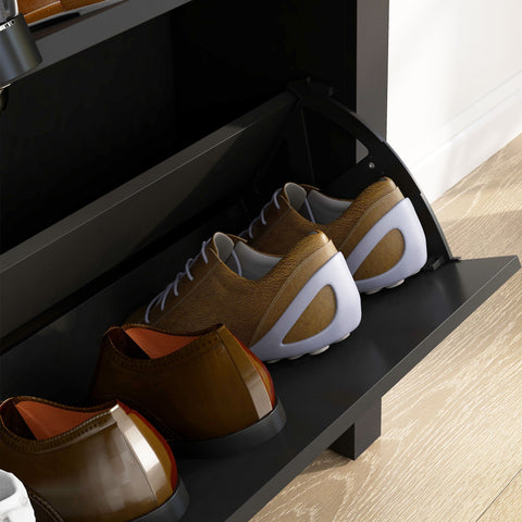 Rootz Shoe Cabinet - Shoe Rack - Entrance Organizer - Space-Saving Design - 79cm x 23cm x 90.5cm
