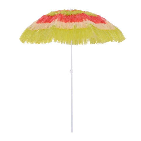 Rootz Hawaiian Umbrella - Beach Umbrella - Garden Parasol - Sun Protection - Adjustable & Tiltable - Ø160cm x H190cm