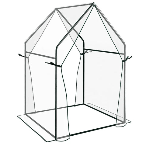 Rootz Greenhouse - Cold Frame Greenhouse - Film Greenhouse - Mini Greenhouse - Steel - Plastic - Transparent + Black - 90 cm x 90 cm x 145 cm