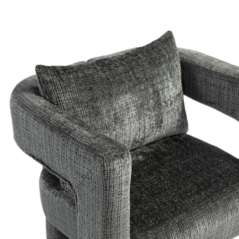 Rootz Modern Chenille Lounge Chair - Single Chair - Ergonomic Seating - Skin-Friendly Fabric - 60L x 44W x 65H cm
