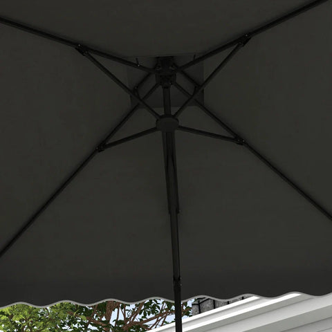 Rootz Hanging Umbrella - Garden Umbrella - Decorative Edge - Ventilation Canopy - Cantilever Umbrella - Weatherproof - Protective Cover - Sun Protection - Metal-polyester - Dark Gray - 2.4x2.4x2.6m
