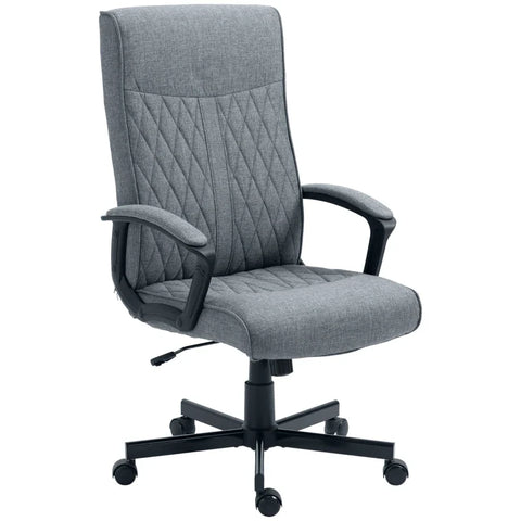 Rootz Bureaustoel - Computerstoel - In Hoogte Verstelbaar - Kantelbare Ergonomische Bureaustoel - Imitatielinnen - Grijs - 72cm x 65cm x 112,5cm