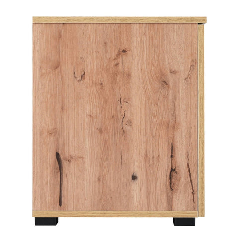 Rootz TV Cabinet - Entertainment Center - Media Stand - Ample Storage - 190cm x 40cm x 48cm - LED Lights - Glass Top - Rustic Modern Design