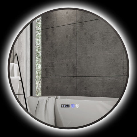 Rootz Round LED Bathroom Mirror - Illuminated - Touch Control - Adjustable Brightness - Ø 70cm x 3T cm