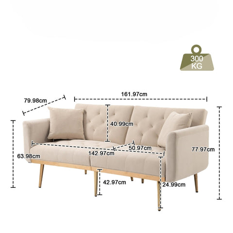 Rootz 3-Seater Sofa - Velvet-Like Couch - Adjustable Sofa Bed - Ultimate Comfort - 161.97cm x 77.97cm x 79.98cm
