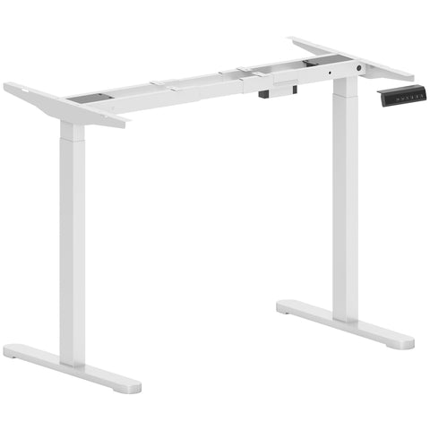Rootz Electric Desk Frame - Adjustable Desk Base - Memory Function - Promotes Ergonomic Work - Steel, White - 83cm x 45cm x 70-118cm