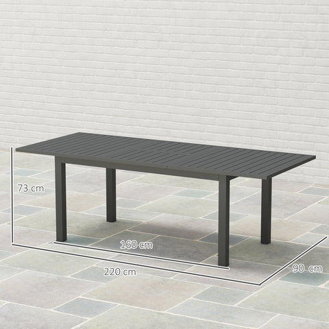 Rootz Garden Table - Outdoor Table - Extendable Table - Weatherproof Design - 160/220L x 90W x 73H cm