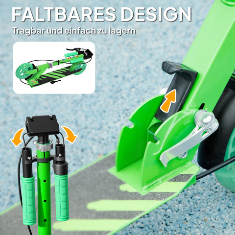 Rootz Children's Scooter - Kick Roller - Foldable Scooter - Adjustable Height - 73x36x73-89 cm