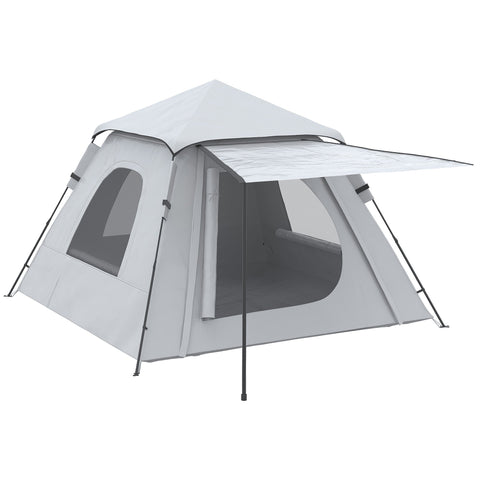 Rootz Camping Tent with Veranda - Pop-up Tent - Family Tent - Waterproof & Ventilated - 210cm x 210cm x 150cm