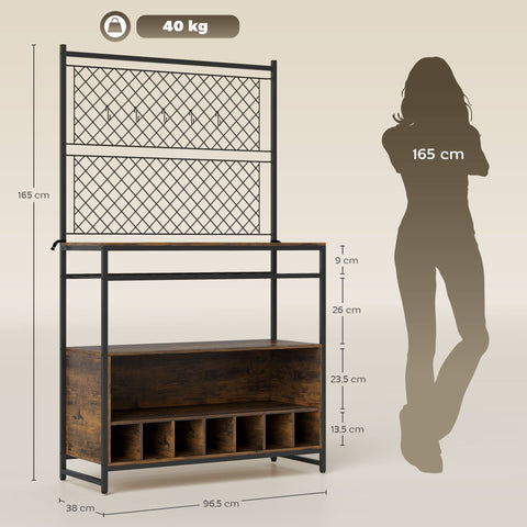 Rootz Kitchen Shelf - Storage Organizer - Metal Grid Panels - Expand Storage Space - 96.5cm x 38cm x 165cm