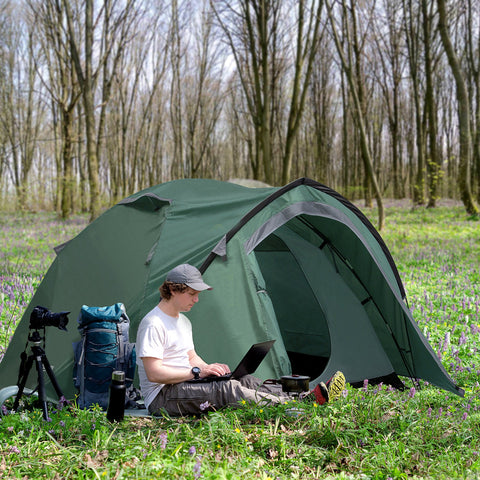 Rootz 2-Person Camping Tent - Pop-Up Dome Tent - Weatherproof Shelter - UV Protection - 325cm x 183cm x 130cm