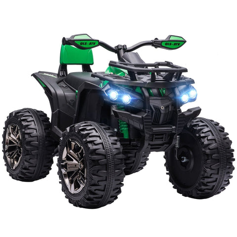 Rootz Electric Children's Quad - Kids Ride-On ATV - Rechargeable - 12V Motors - 3-8 km/h Speed - MP3 Player - Green - 100cm x 65cm x 73cm