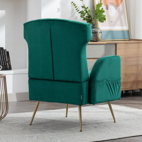 Rootz Velvet Armchair - Lounge Chair - Accent Seating - Superior Comfort & Style - 69cm x 72cm x 90cm