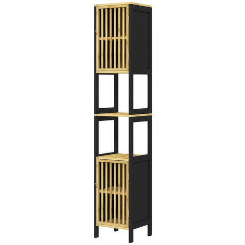 Rootz Bathroom Cabinet Column Storage - Bathroom Organizer - Storage Tower - Space-Saving Design - 32cm x 30cm x 172cm
