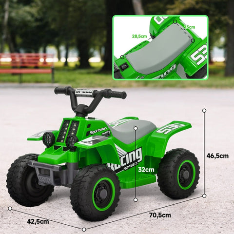 Rootz Electric Quad Bike - Kids ATV - Child-Friendly Vehicle - LED Lights - 70.5cm x 42.5cm x 46.5cm