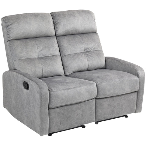 Rootz Double Seat Armchair - Relaxation Chair - Adjustable Recliner - Ultimate Comfort - 118cm x 95cm x 101cm - Grey Fabric Cover