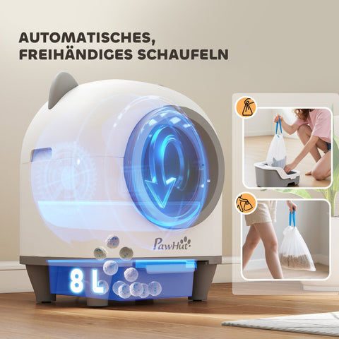 Rootz Self-Cleaning Cat Toilet - Smart App Controlled Litter Box - Automatic Pet Waste System - App Control - 55.5 x 60 cm - 80L Capacity