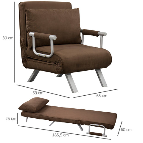 Rootz Armchair Sofa Bed - Convertible Seating - Single Sleeper - Maximum Comfort - 65L x 69W x 82H cm