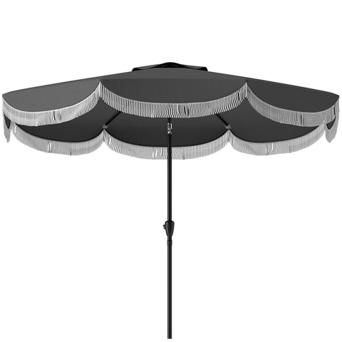 Rootz Ø269cm Parasol - Garden Sunshade - Balcony Screen - UPF 30+ UV Protection - Ø2.69m x 2.38m - Grey