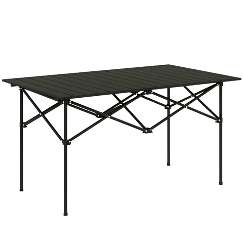 Rootz Camping Table - Folding Table - Portable Picnic Table - Durable Aluminum - 95cm x 55cm Black