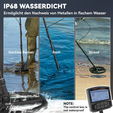 Rootz Metal Detector for Adults - Treasure Finder - Gold Detector - IP68 Waterproof - LCD Display - 28x21x48-130 cm