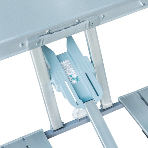 Rootz Aluminum Camping Table with 4 Seats - Folding Picnic Table - Portable Outdoor Table - Space-Saving Design - Durable Construction - Versatile Use - 136cm x 85.5cm x 66cm