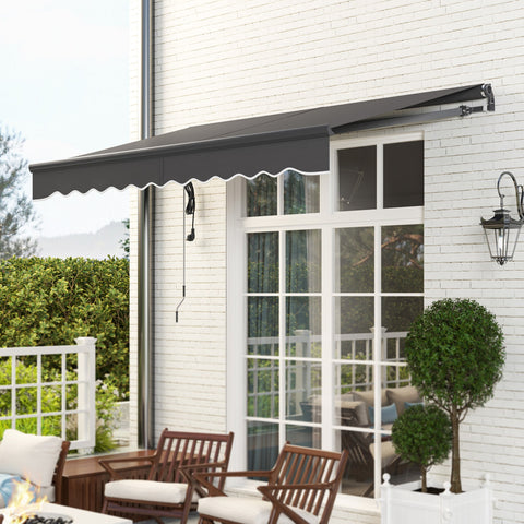 Rootz Klemmmarkise Awning - Retractable Canopy - Sun Shade - UV Protection - 296cm x 250cm - Durable Aluminum & Polyester Fabric