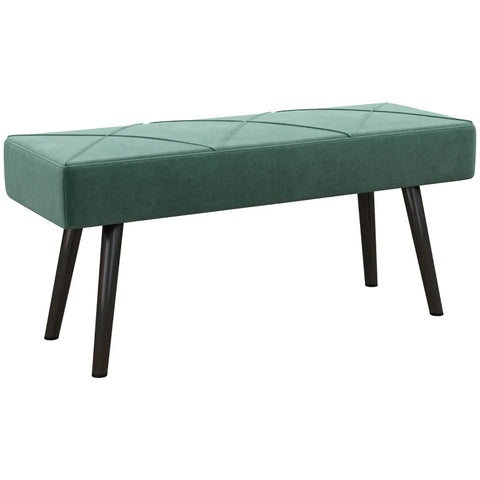 Rootz Shoe Bench - Bench Upholstered - Bench Bed Bench - Windowsill - Velvet - Foam-steel - Green - 100L x 36W x 45H cm