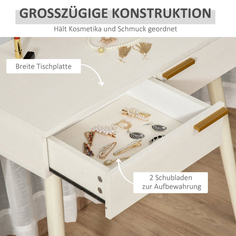 Rootz Dressing Table Modern Vanity - Makeup Table - Cosmetics Table - Durable Chipboard - 80 x 40 x 123 cm