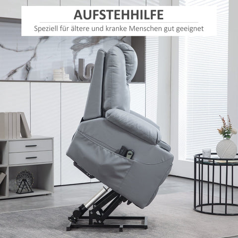 Rootz Massage Chair Stand-Up Senior Chair - Recliner Chair - Lift Chair - Ultimate Comfort - Secure Transition - Adjustable Timer - 88cm x 99cm x 106cm - Faux Leather