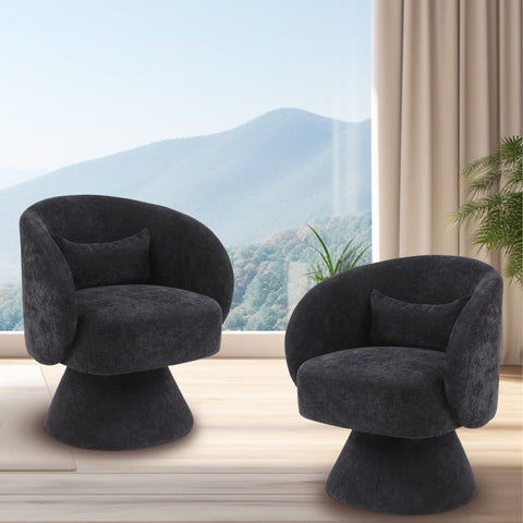 Rootz Swivel Leisure Chairs Set - Rotating Lounge Chairs - Foam Padded Seating - Comfort & Elegance - 67cm x 61.4cm x 77.9cm (2 Pieces)