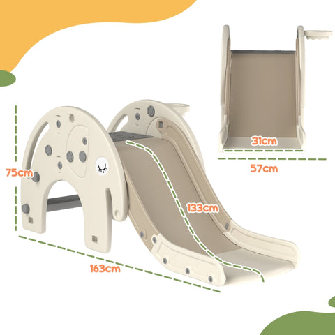 Rootz Kids Slide - Indoor Playground - Toddlers Slide - 3-in-1 - Elephant Shape - Non-Slip Steps - HDPE Panels - 163 x 57 x 75cm