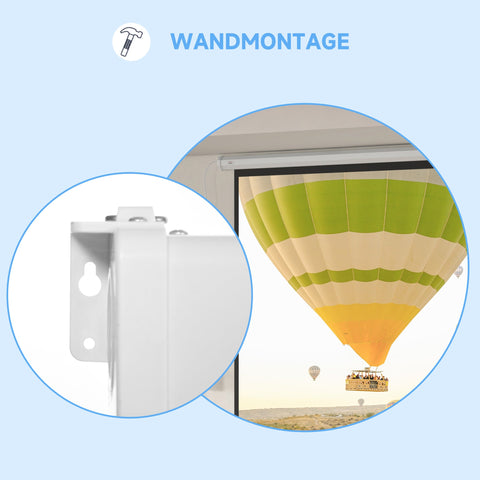 Rootz Beamer Canvas - Projector Screen - Motorized Cinema Experience - Remote Control - 172 x 172 cm - White